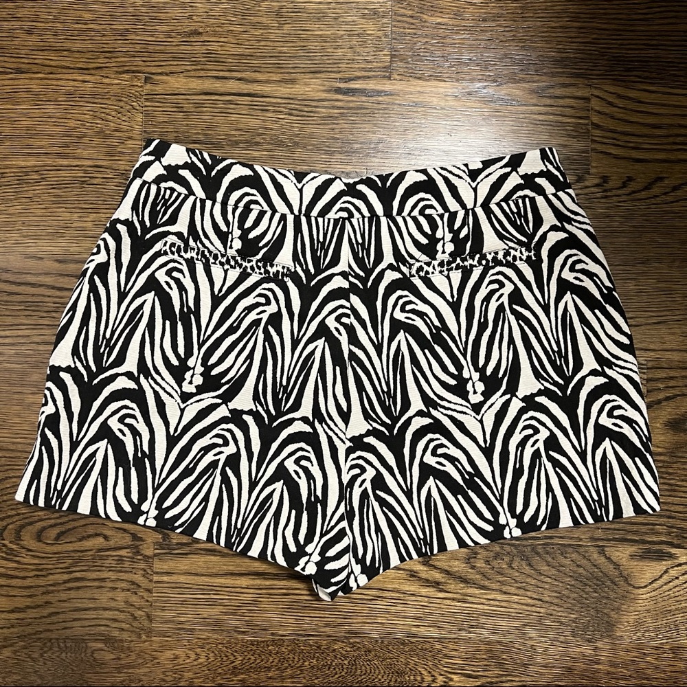 Nicholas Zebra Pattern Brocade Shorts - image 2